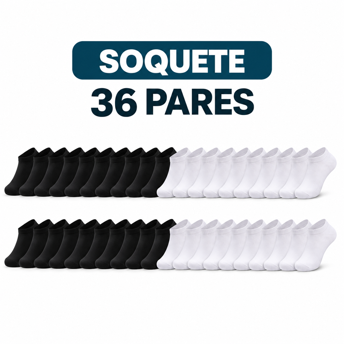 Kit 36 Pares de Meias Masculinas – Estoque para Meses com Mais Economia