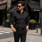 [Llevate 5 y Pagá 3] Camisa Masculina Elite de Seda Fría y Elastano (¡Estilo Premium!)
