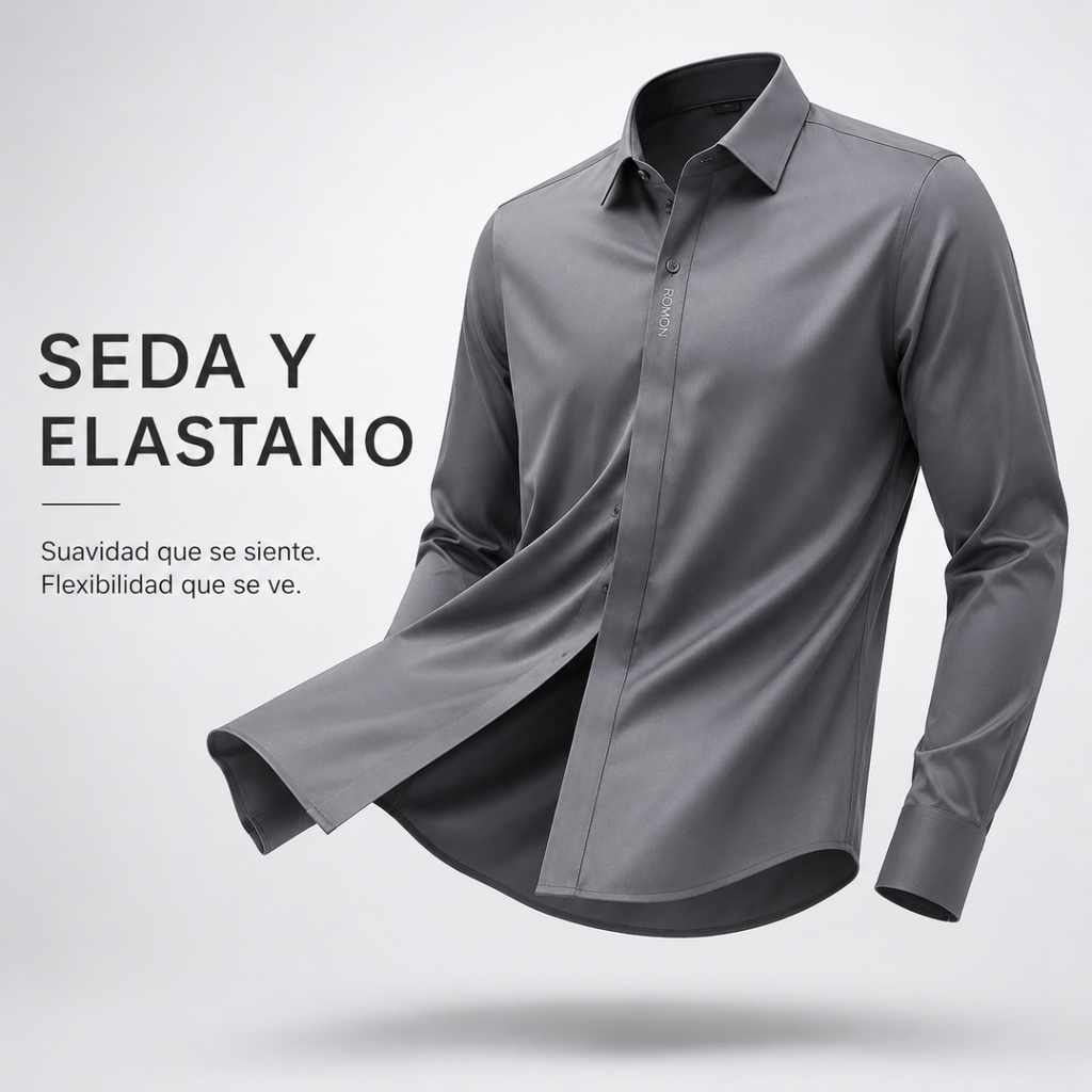 [Llevate 5 y Pagá 3] Camisa Masculina Elite de Seda Fría y Elastano (¡Estilo Premium!)
