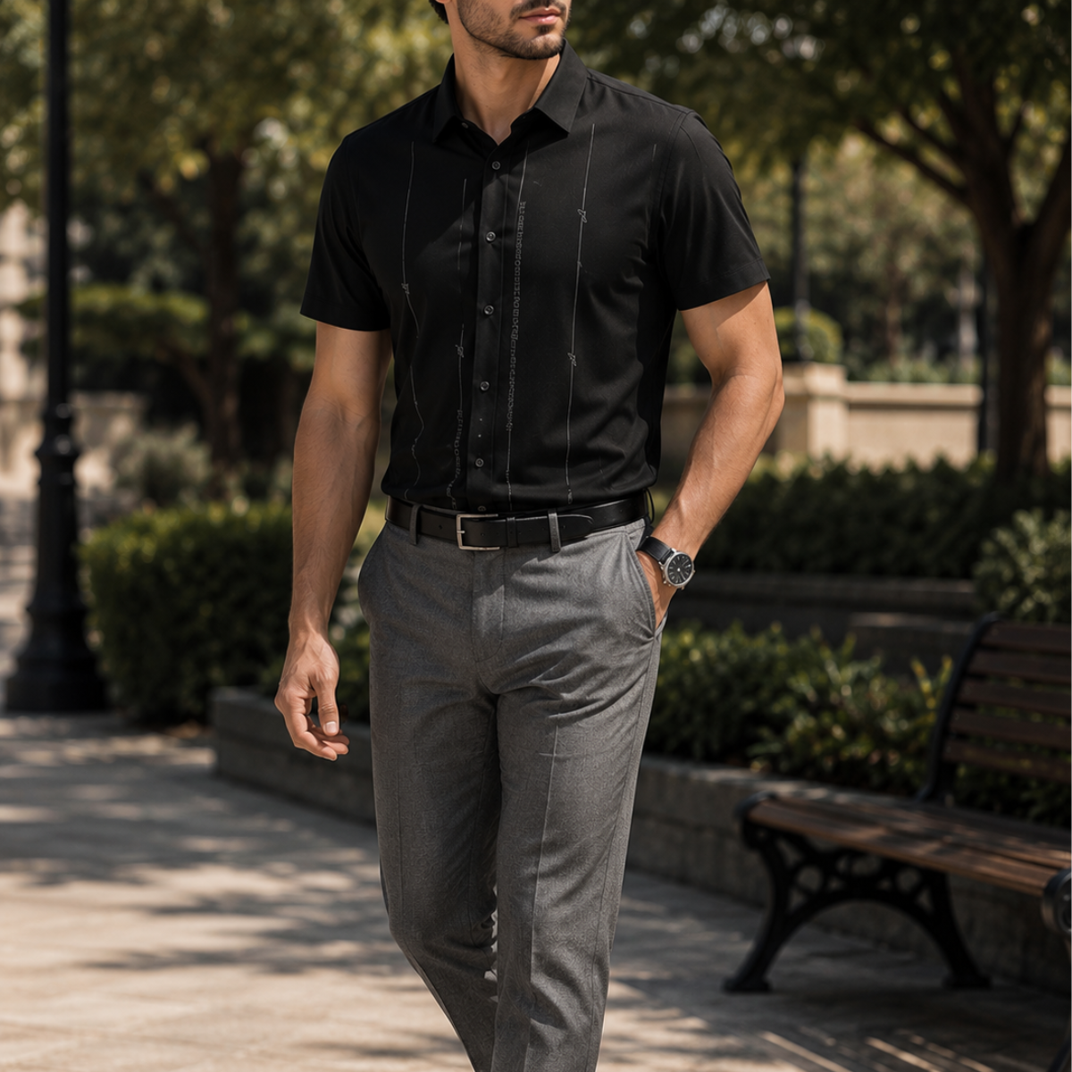 [Llevate 5 y Pagá 3] Camisa Masculina Varion de Seda Fría y Poliéster (¡Estilo que Impone!)