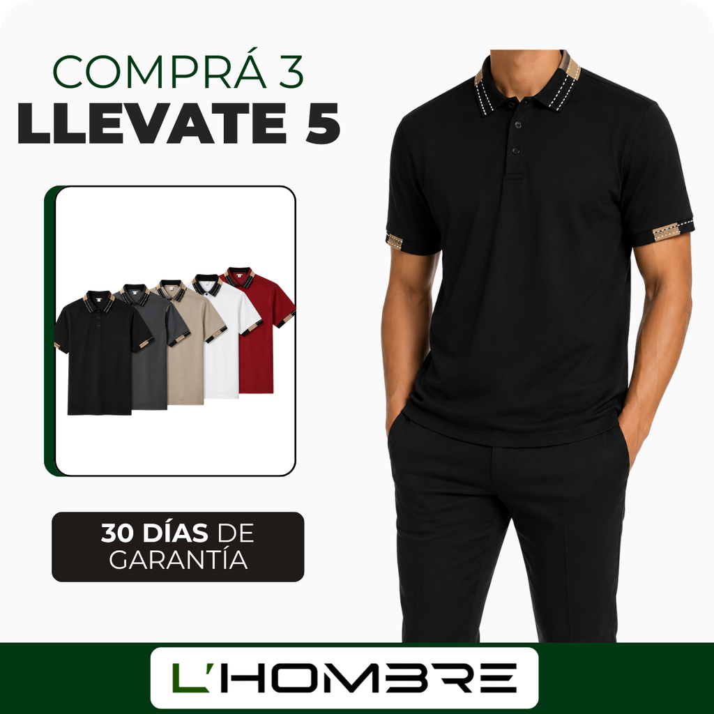 [Llevate 5 y Pagá 3] Chomba Polo Masculina Legacy de Algodón y Poliéster (¡Estilo que Impone Respeto!)