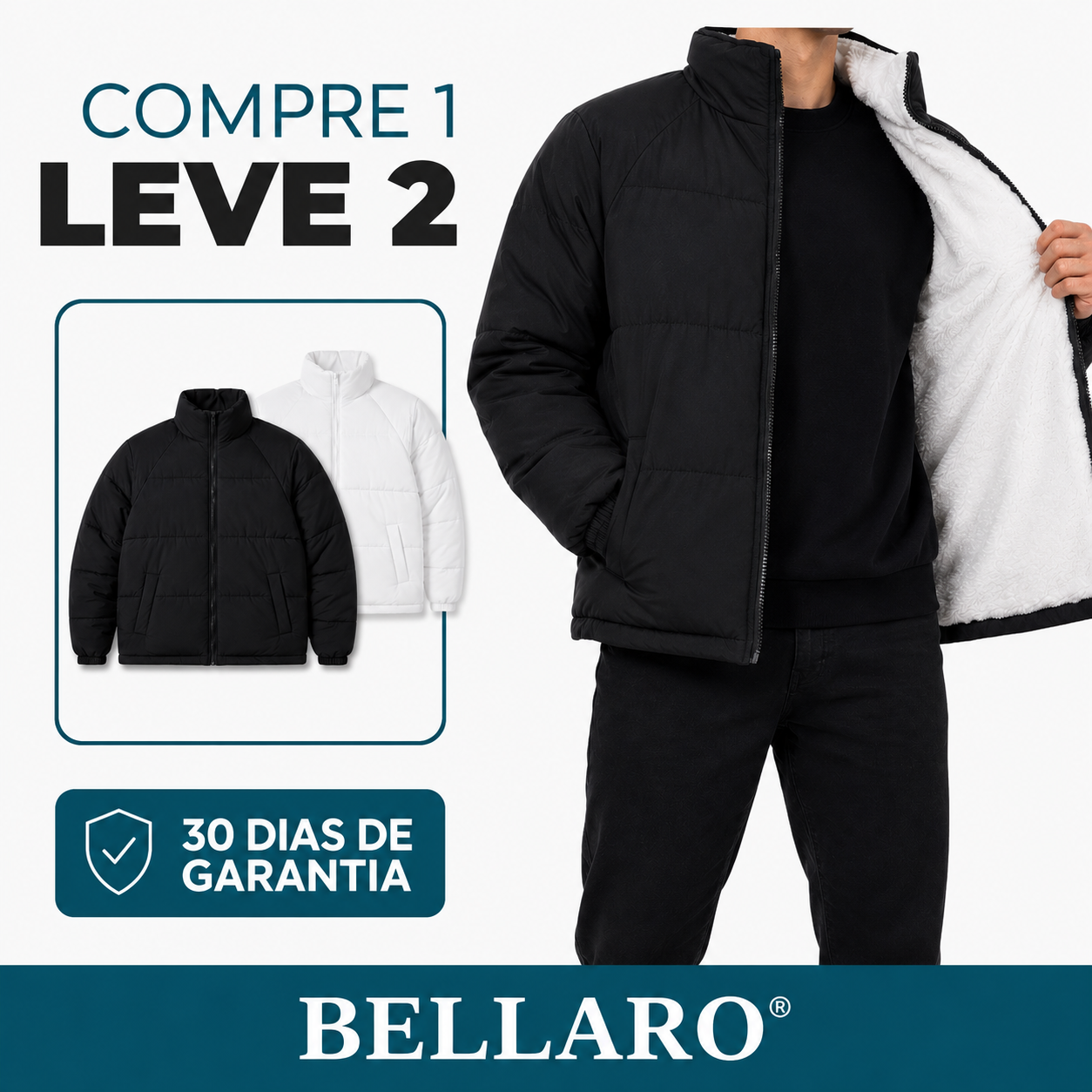 [Leve 2 e Pague 1] Jaqueta Masculina Envox de Tecido Impermeável com Interior Forrado