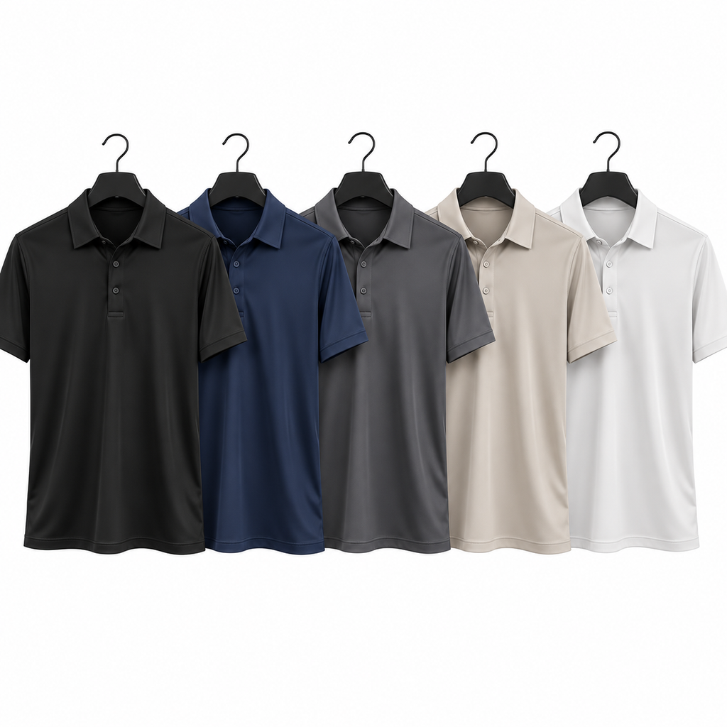 [Compre 3 Leve 5] Camisa Polo Masculina Lux | Tecido Gelado Tecnológico com Elasticidade