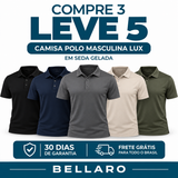 [Compre 3 Leve 5] Camisa Polo Masculina Lux | Tecido Gelado Tecnológico com Elasticidade