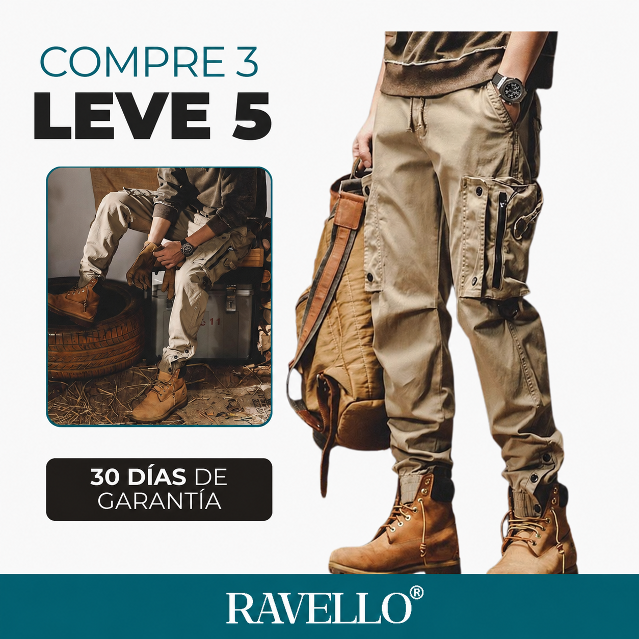 [Leve 5 e Pague 3] Calça Tática Masculina Force em Ripstop com Bolsos Utilitários