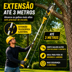 Mini Motosserra Elétrica Portátil + 4 Baterias e Bolsa de Ferramentas Grátis