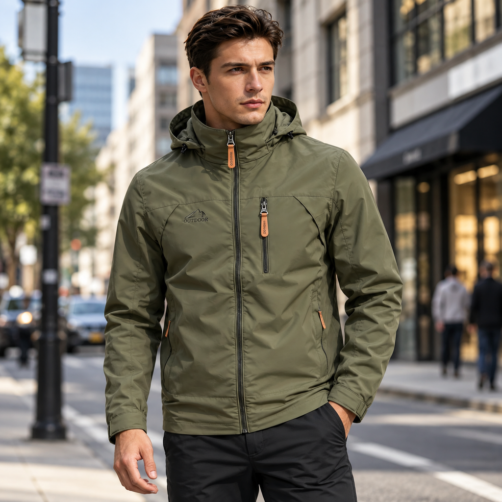 [Compre 1 Leve 2] Jaqueta Masculina Outdoor Impermeável com Capuz – Conforto, Proteção e Estilo
