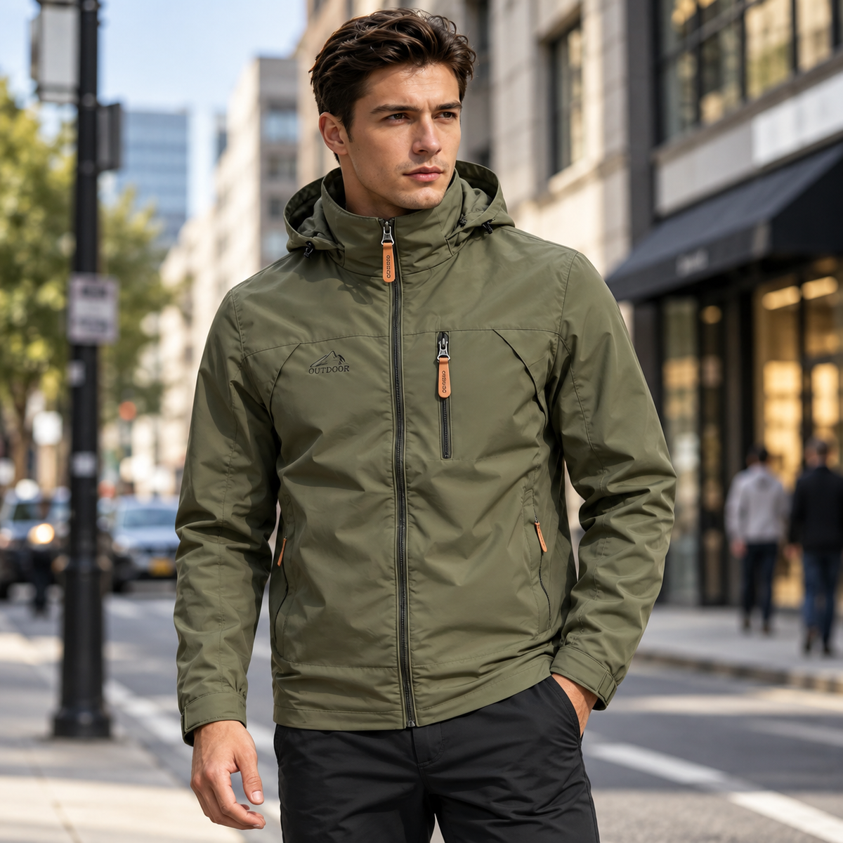 [Compre 1 Leve 2] Jaqueta Masculina Outdoor Impermeável com Capuz – Conforto, Proteção e Estilo