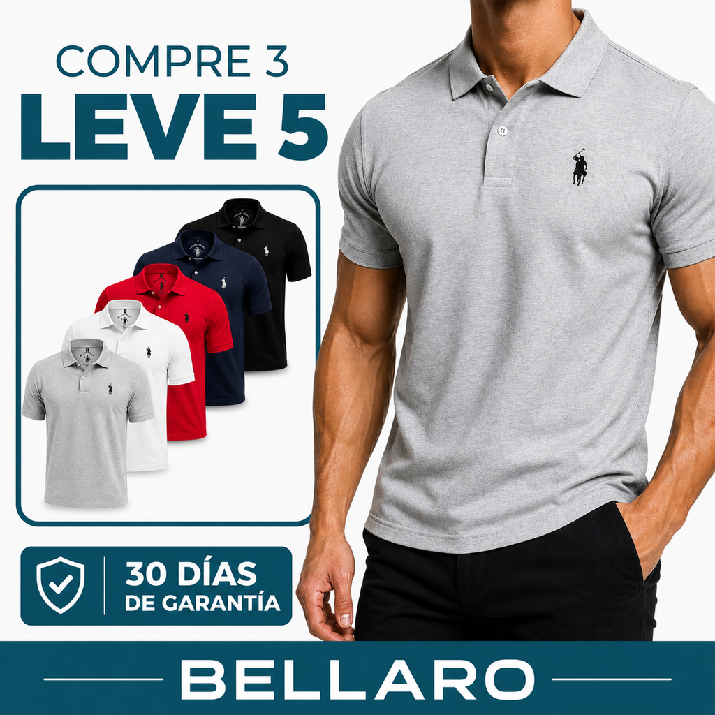 [Leve 5 e Pague 3] Camisa Polo Masculina Legion em Algodão e Poliéster | Elegância e Conforto