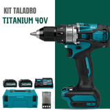 Kit Furadeira e Parafusadeira Titanium 40V Completo + Maleta, Bateria Extra, Base de Carregamento e Jogo de Brocas