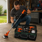 Roçadeira Elétrica Sem Fio 900W Bivolt Desmontável + 2 Baterias e Bolsa Multiuso Grátis