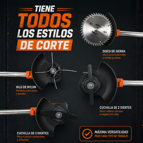 Roçadeira Elétrica Sem Fio 900W Bivolt Desmontável + 2 Baterias e Bolsa Multiuso Grátis