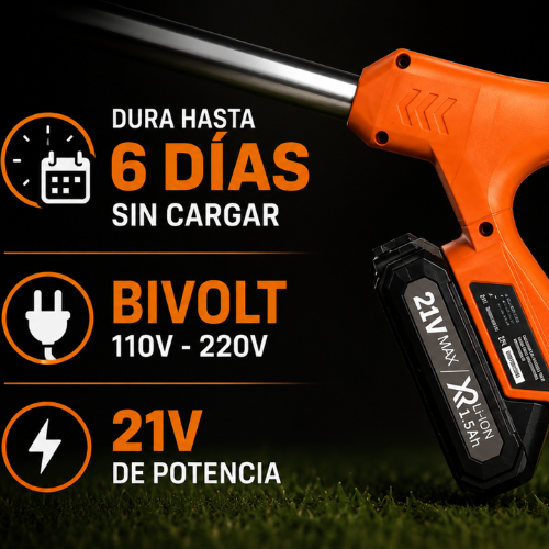 Roçadeira Elétrica Sem Fio 900W Bivolt Desmontável + 2 Baterias e Bolsa Multiuso Grátis