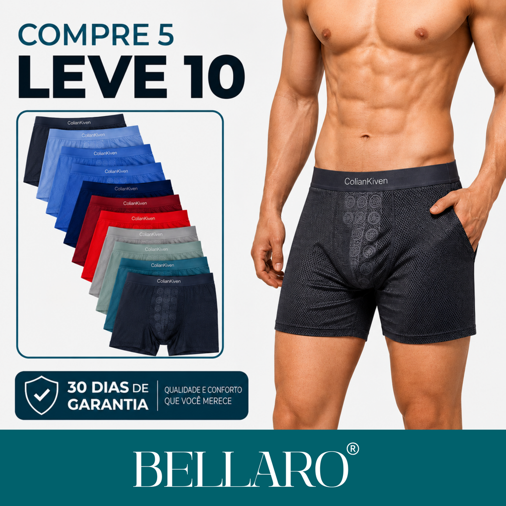 [Leve 10 e Pague 5] Cueca Boxer Masculina Sem Costura em Tecido Gelado | Máximo Conforto