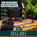 Mini Motosserra Elétrica Portátil + 4 Baterias e Bolsa de Ferramentas Grátis
