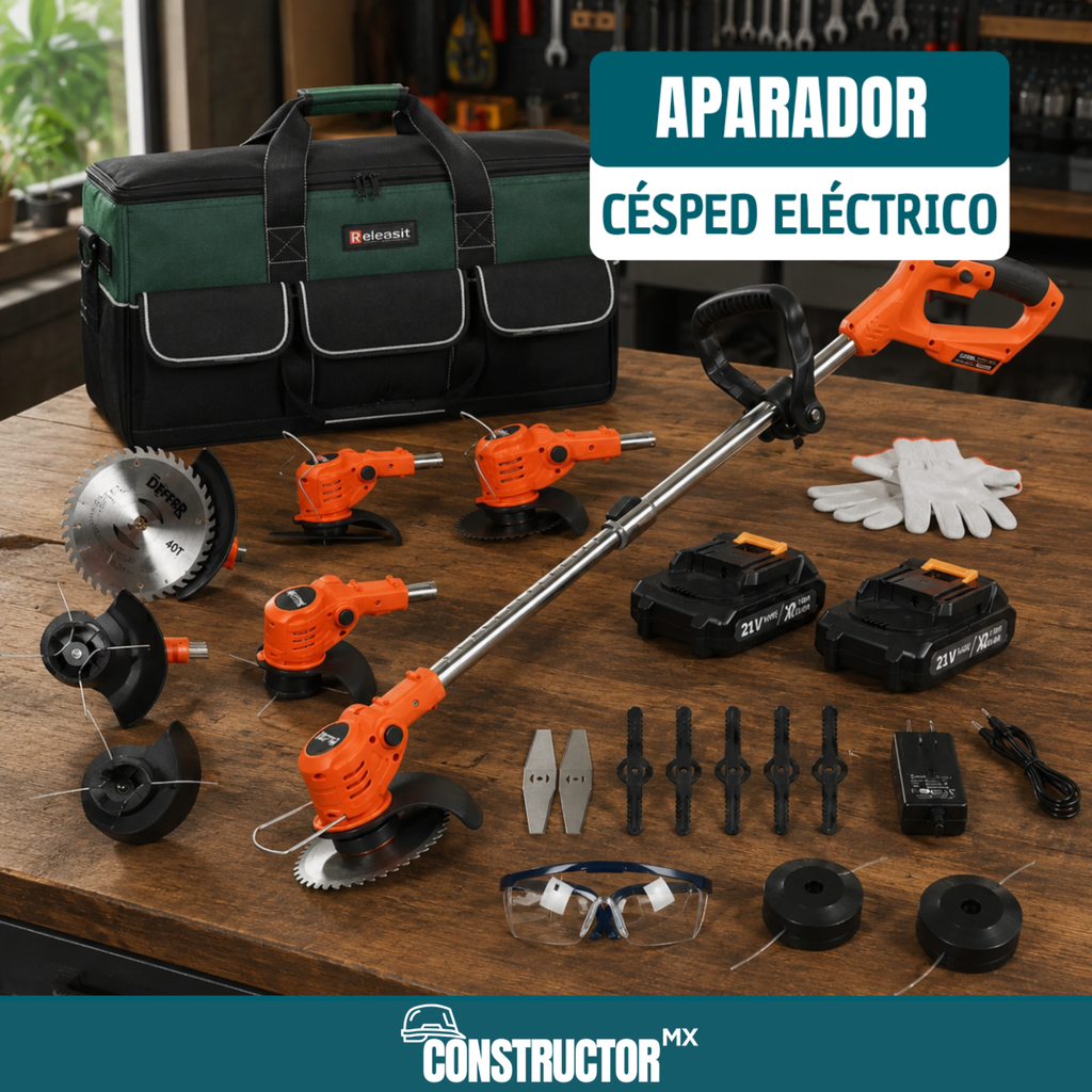 Roçadeira Elétrica Sem Fio 900W Bivolt Desmontável + 2 Baterias e Bolsa Multiuso Grátis