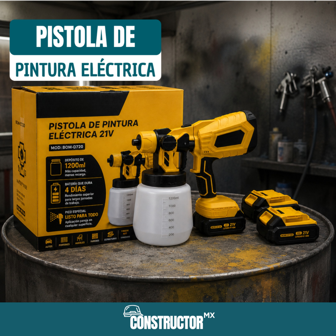 Pistola de Pintura Elétrica Sem Fio 1200ml Bivolt + 2 Baterias Extras Grátis